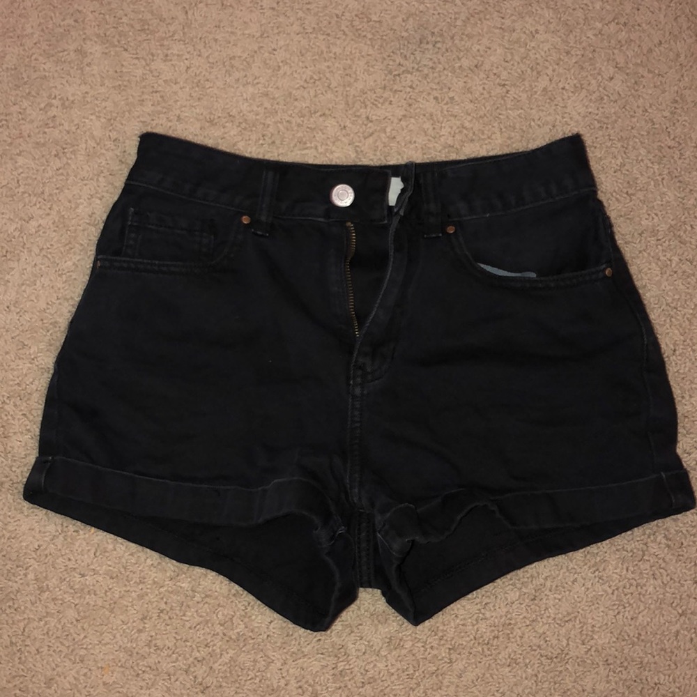 Pacsun Black High Rise Denim Mom Shorts
